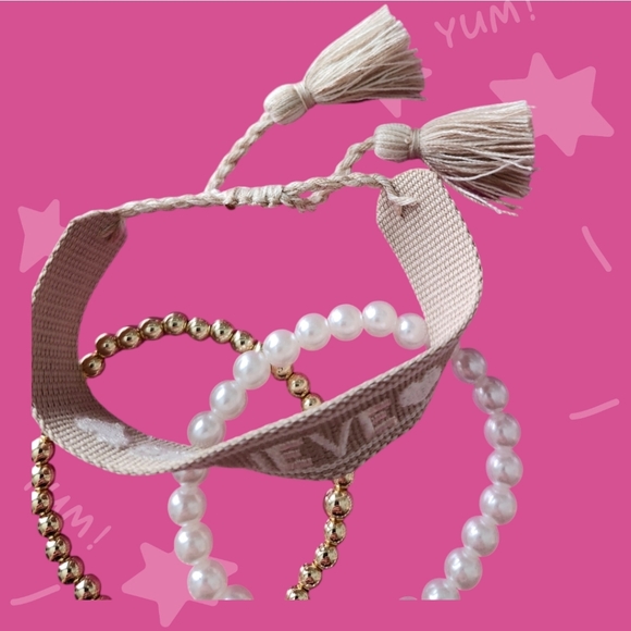 Breast Cancer Awareness 🎀 Set of 6 Bracelets NEW IN PACKAGE - Picture 4 of 8